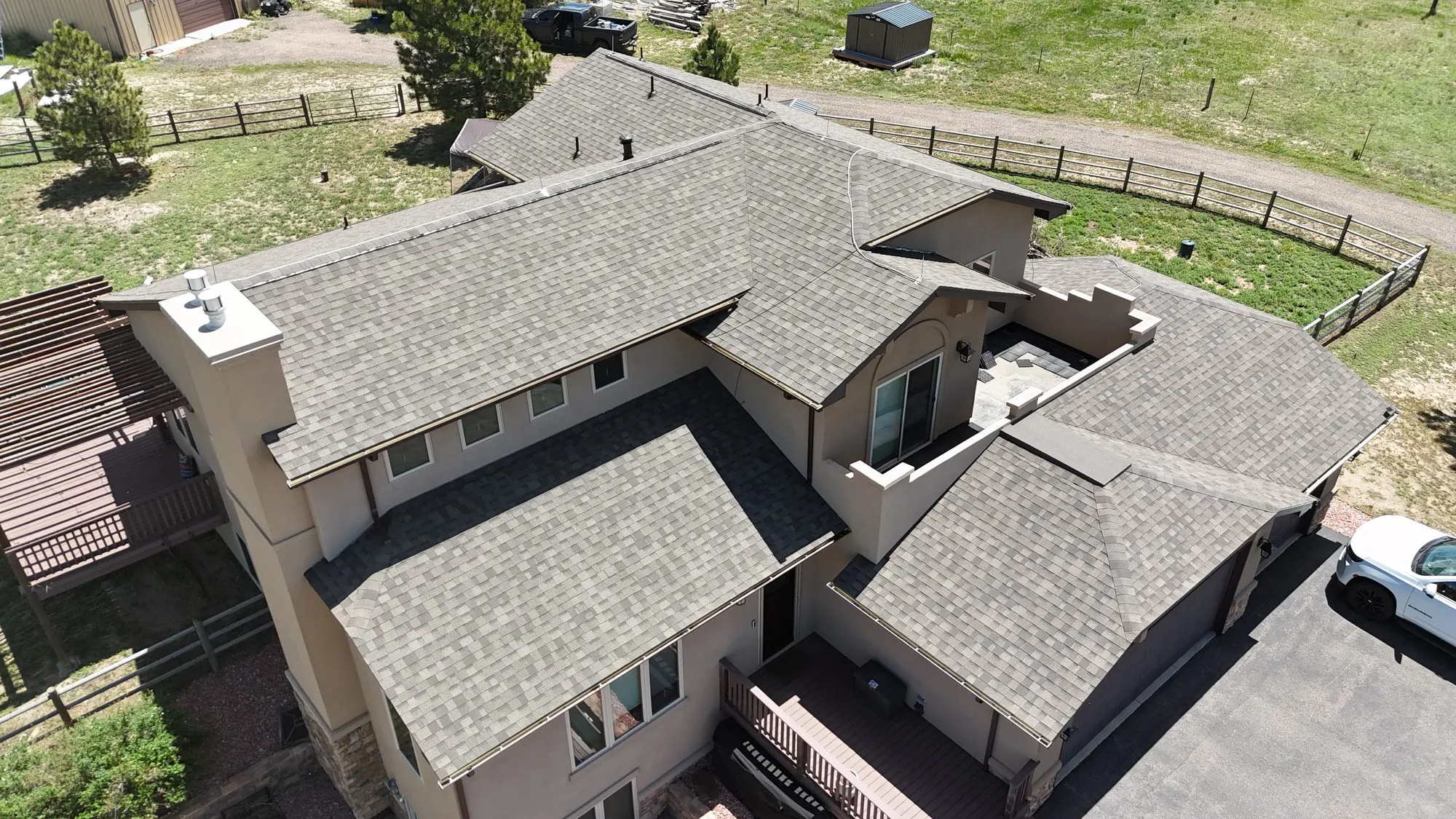 Finished shingle roof with complex rooflines, Colorado